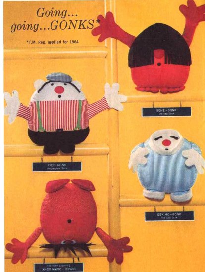 Spunky Mod 60s Gonks Cloth Dolls Toys Simplicity 5943 Vintage Pattern