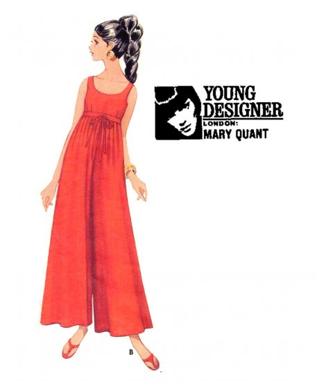 Sassy Mod 60s Mary Quant Empire Pantdress Butterick 4779 Vintage Pattern Bust 34