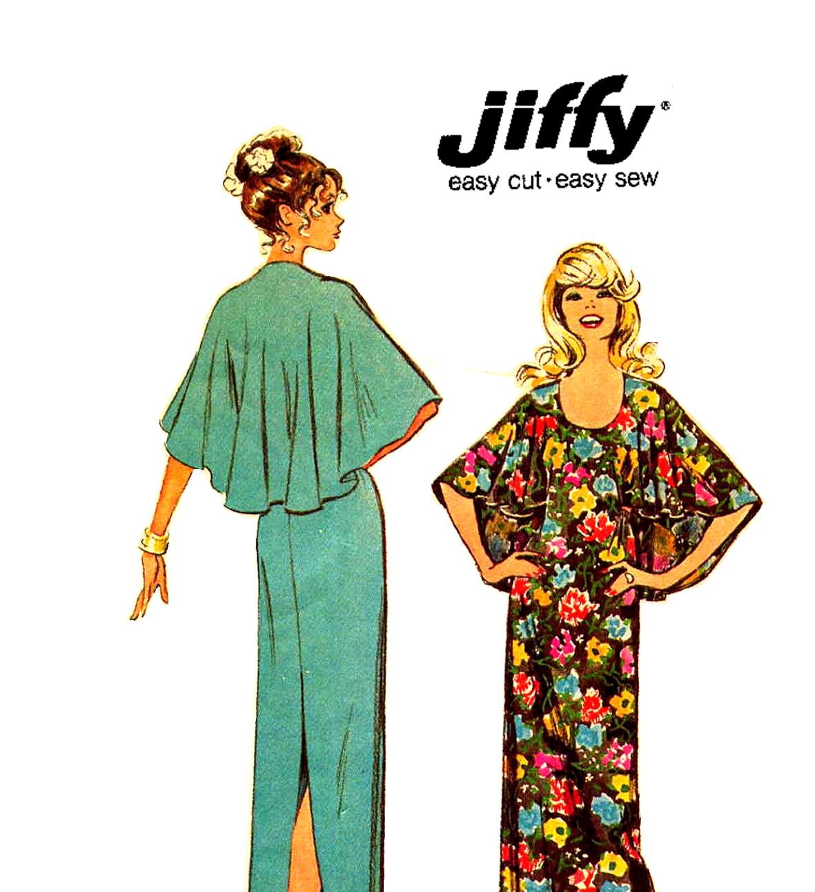 Sassy 70s Jiffy Backless Cape Shoulder Dress Simplicity 5420 Vintage Pattern Bust 38