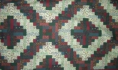 26" by 90" Light Log Cabin Variation Cheater Top