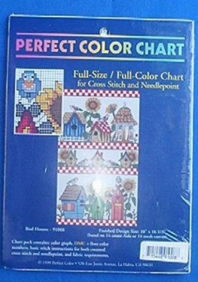 Birdhouses Needlepoint Counted Cross Stitch Chart