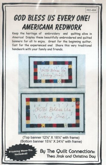 God Bless Us Every One Embroidery Quilt Pattern