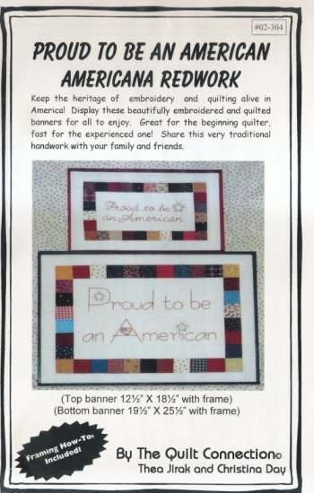Proud to be American Embroidery Quilt Pattern