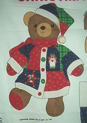 Christmas Santa Bear Cotton Fabric