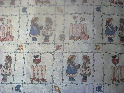 Bunnies Rabbits Country Kids Quilt Fabric OOP