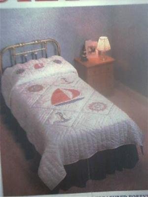 Nautical Sailboat Twin Quilt Top