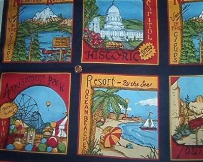 Cheater Blocks Parks Cities Quilt Fabric
