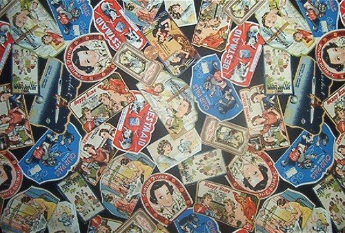 Nostalgic Antique Needle Pack Quilt Fabric OOP