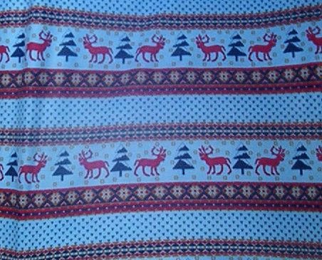 Blue Reindeer Trees Fleece for Blanket