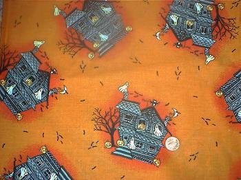 Haunted House Halloween Quilt Fabric