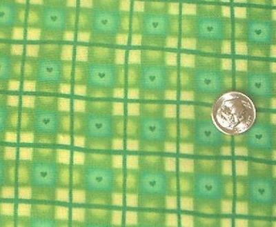 Lime Green Plaid KP Kids Quilt Fabric OOP