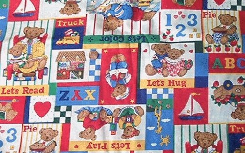 Teddy Patches Top or Backer for Kids Quilt