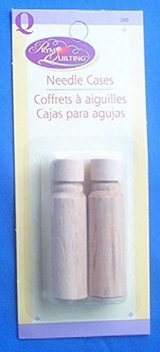 2 Wooden Sewing Needle Cases