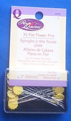 35 Flat Flower Pins for Quilting 2"