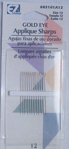 Gold Eye Applique Sharps 12 Needles sz 12