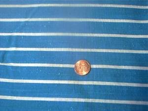 4 YDS Turquoise White Striped Fabric