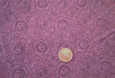 Burgundy Roses Tone on Tone Fabric