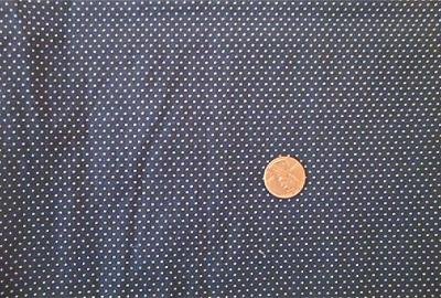 White Dots on Navy Fabric
