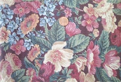 Roses on Burgundy Fabric