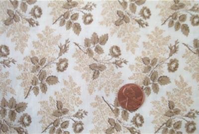 Brown Roses on Beige Fabric