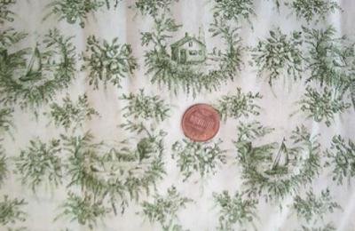 Green Toile Quilt Fabric