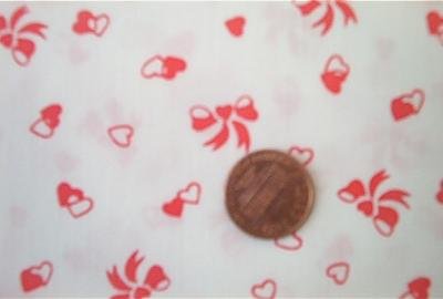 Red Hearts and Bows Quilt Fabric