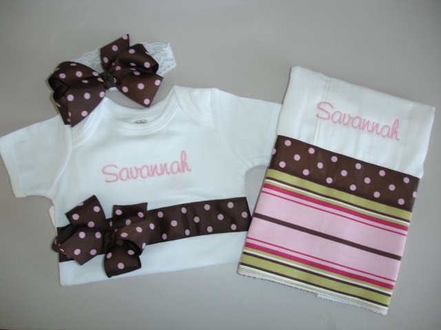 Monogrammed Baby Gift Sets