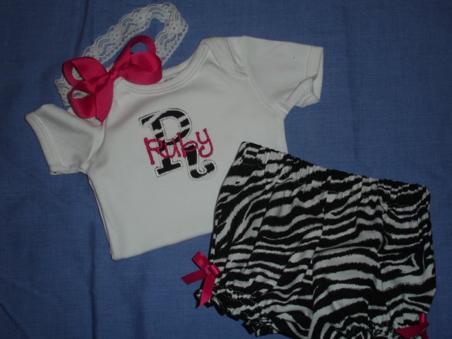Custom Zebra Diaper Cover Set