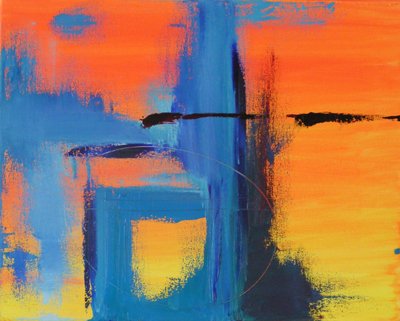 ePic II Original Abstract Mixed Media Painting 16x20 on Canvas