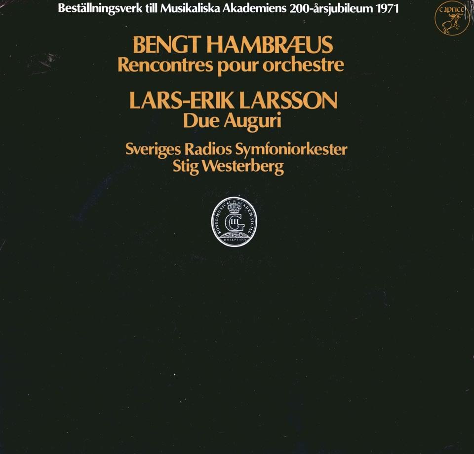 Bengt Hambræus Rencontres Lars-Erik Larsson / Stig Westerberg Auguri Caprice 1032 Mint Still Sealed
