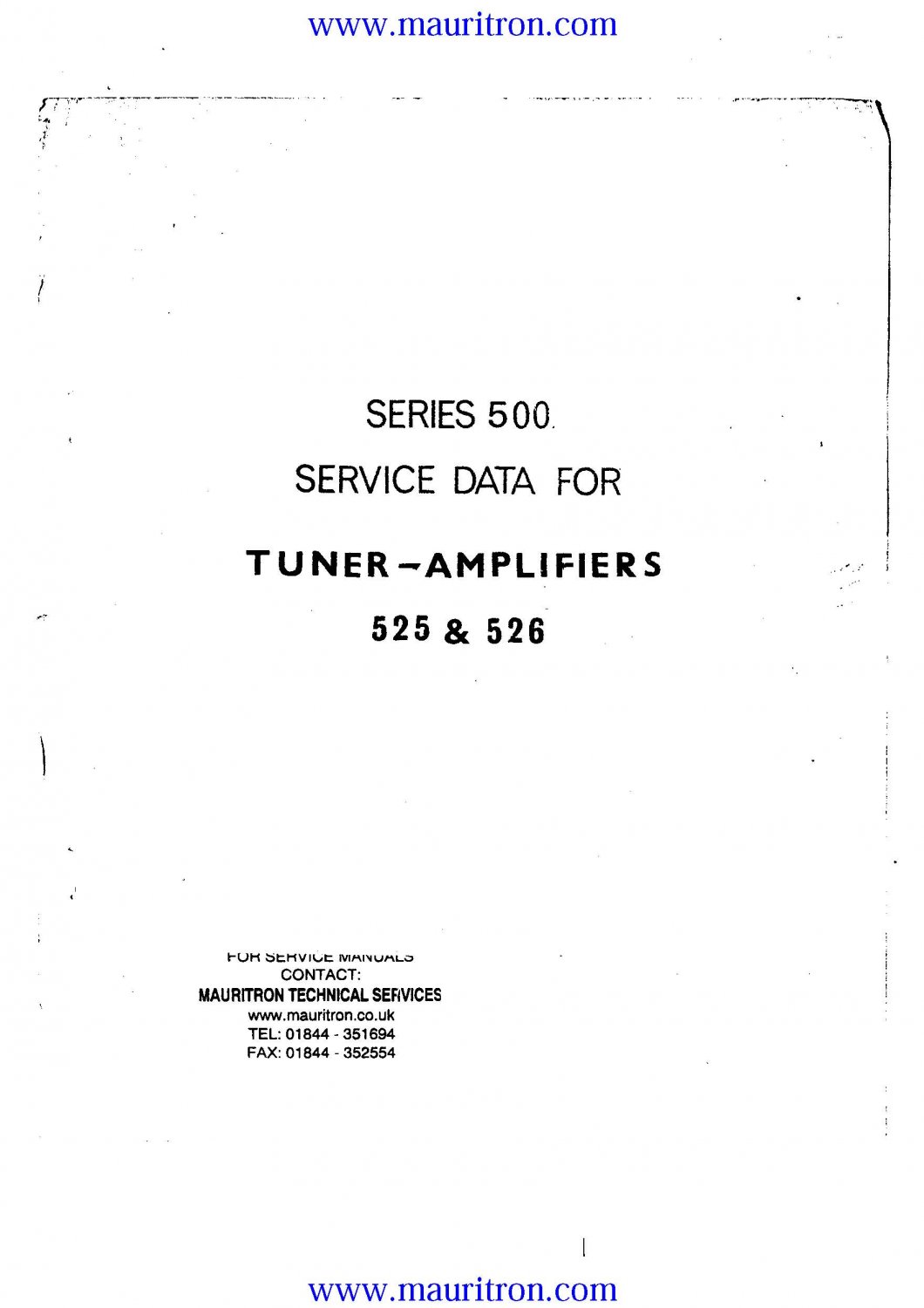 armstrong 525 service manual from mauritron