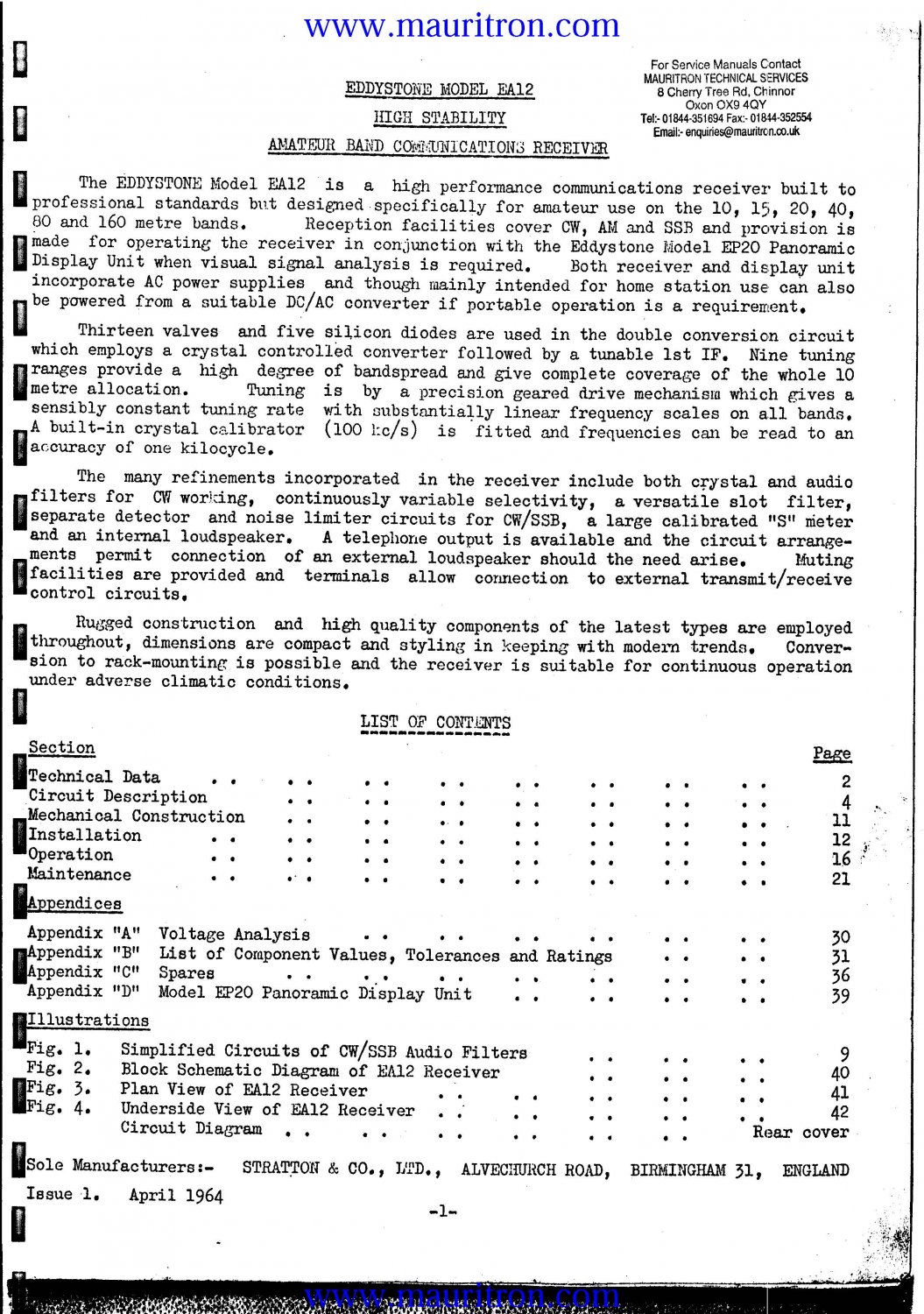eddystone ea12 service manual from mauritron