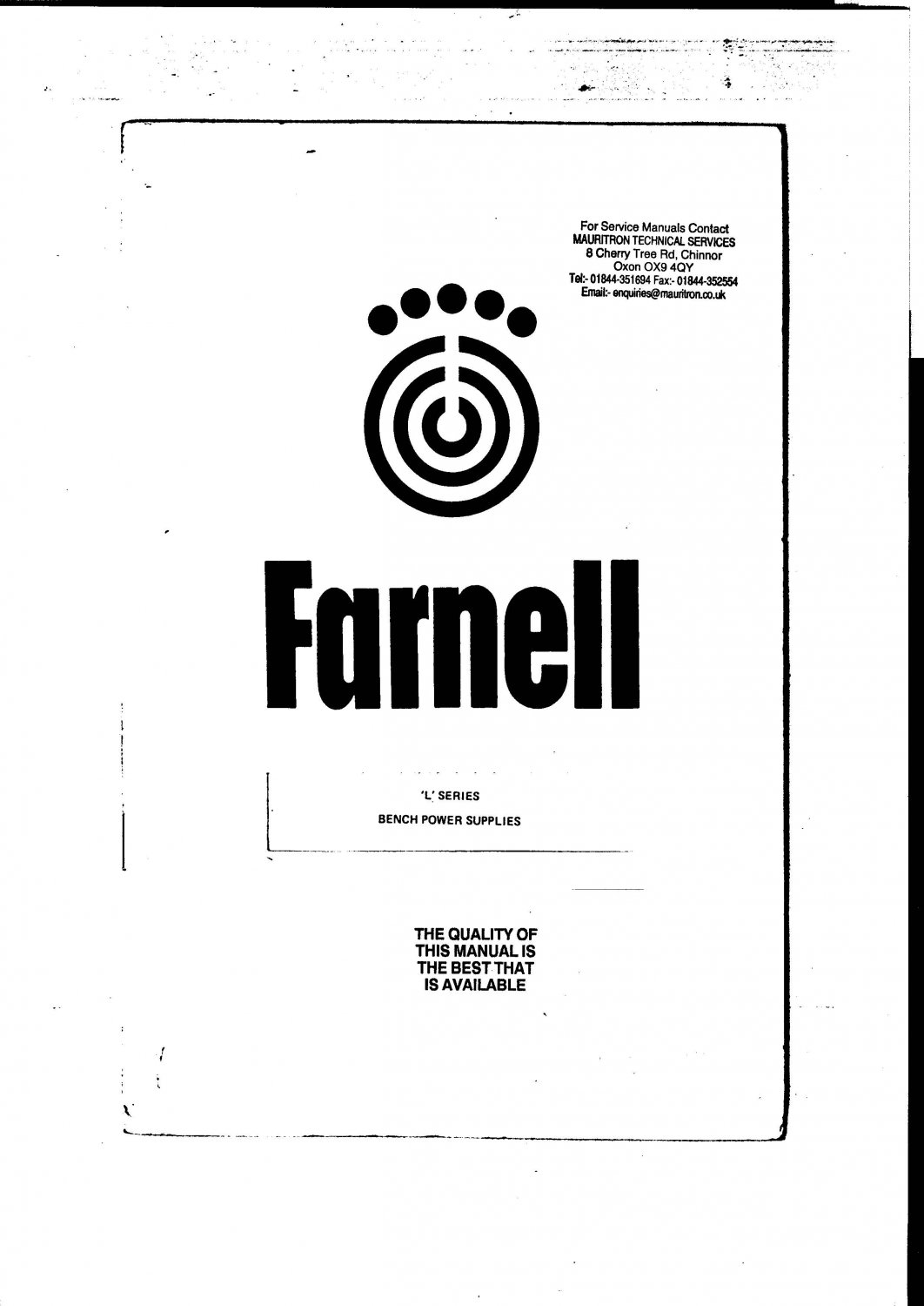 farnell l30 2 service manual from mauritron