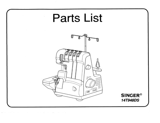 Singer 14T948DS Sewing Machine Exploded Views and Parts Lists