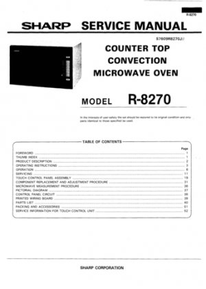 Sharp Microwave Oven R202zs User Manual