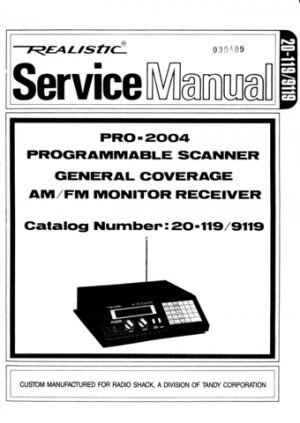 Radio Shack 20-9119 Scanner Service Manual