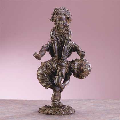Frolicking children garden statue