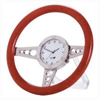 Wood Racer Steering Wheel Clock