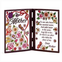 Mother Simulated Glass Plaque Butterfly Mom