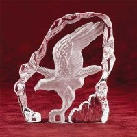 Clear Glass Carved Eagle : 28313