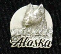 Pewter 3-d Collector Pin - Alaska Dog Team PN2118E