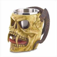 Skull Tankard with Steel Cup 38009