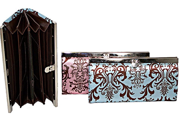 NEW LADIES DESIGNER INSPIRED CLUTCH WALLET BAG PURSE NT