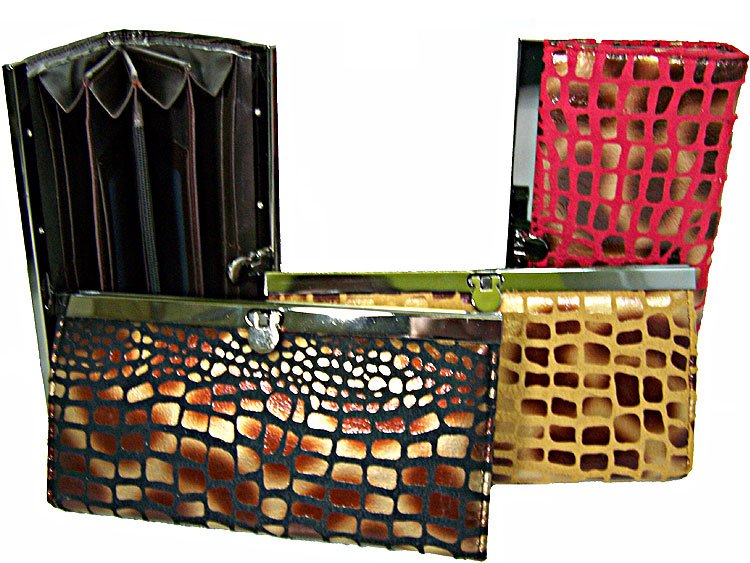 NEW DESIGNER INSPIRED CROCO CLUTCH WALLET BAG PURSE NTW