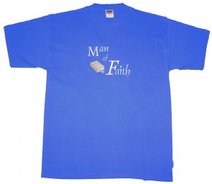 2XL Royal Blue "Man of Faith" T-Shirt
