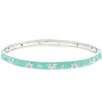 Icy Flower Bangle Bracelet