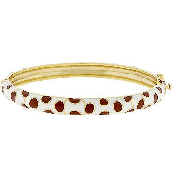 Spotted Goldtone Bangle Bracelet