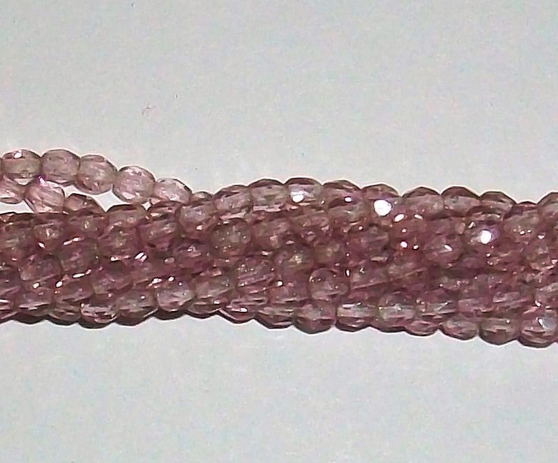 True Light Amethyst Firepolish 3mm