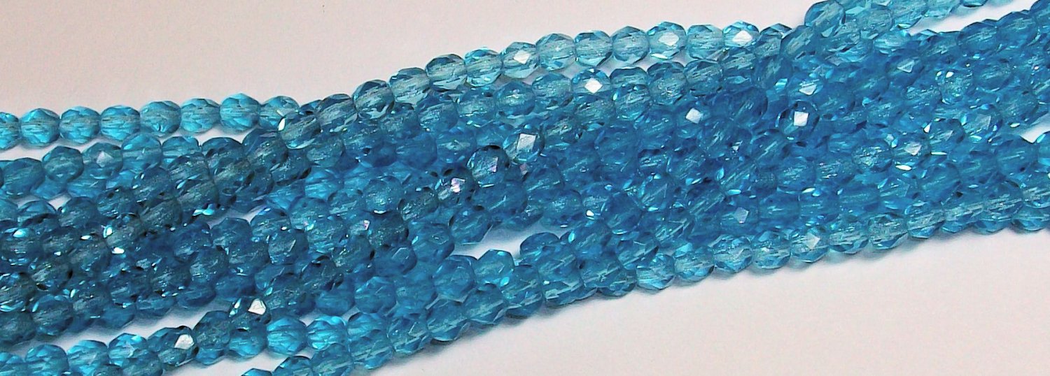 Aquamarine Firepolish 4mm