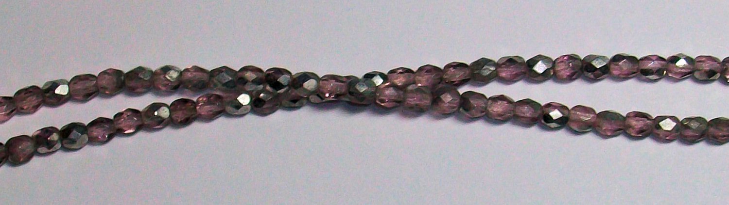 Light Amethyst AB Firepolish 4mm